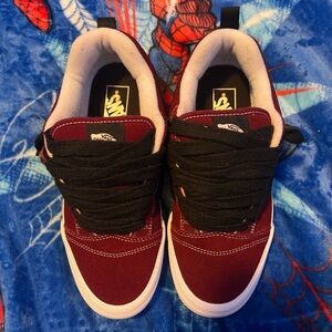 Vans Kids Burgundy and Black Lace-Up Skate Sneakers